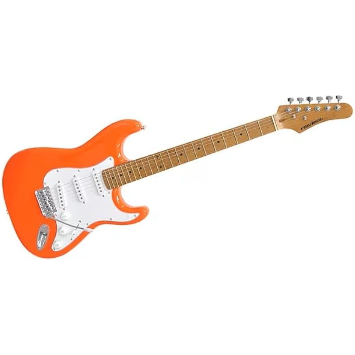 PLAYTECH Electric Guitar Strato Type Carbonized Maple Neck Orange