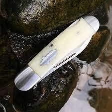 BROTHER -1503BN White Folding Knife Brother Knife Bone VG10 59-61 HRC