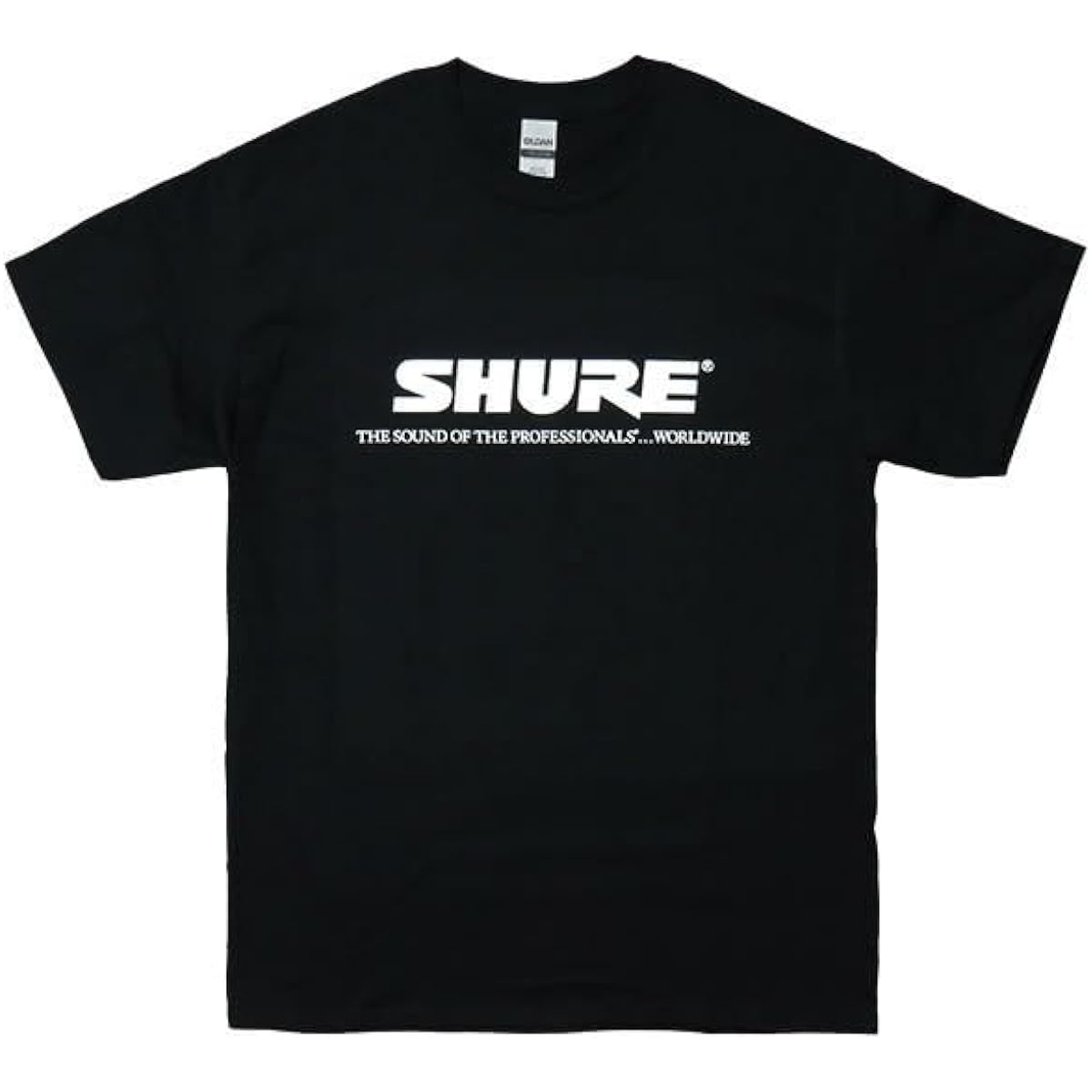 Large Shure Microphone Phono Cartridge Rock Club DJ Hip Hop Logo T-Shirt Black