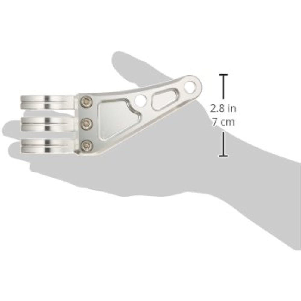 POSH Motorcycle Supplies Machined Long Headlight Stay 3 Circle Clamp Type Fork Diameter 41mm Silver 030048-33