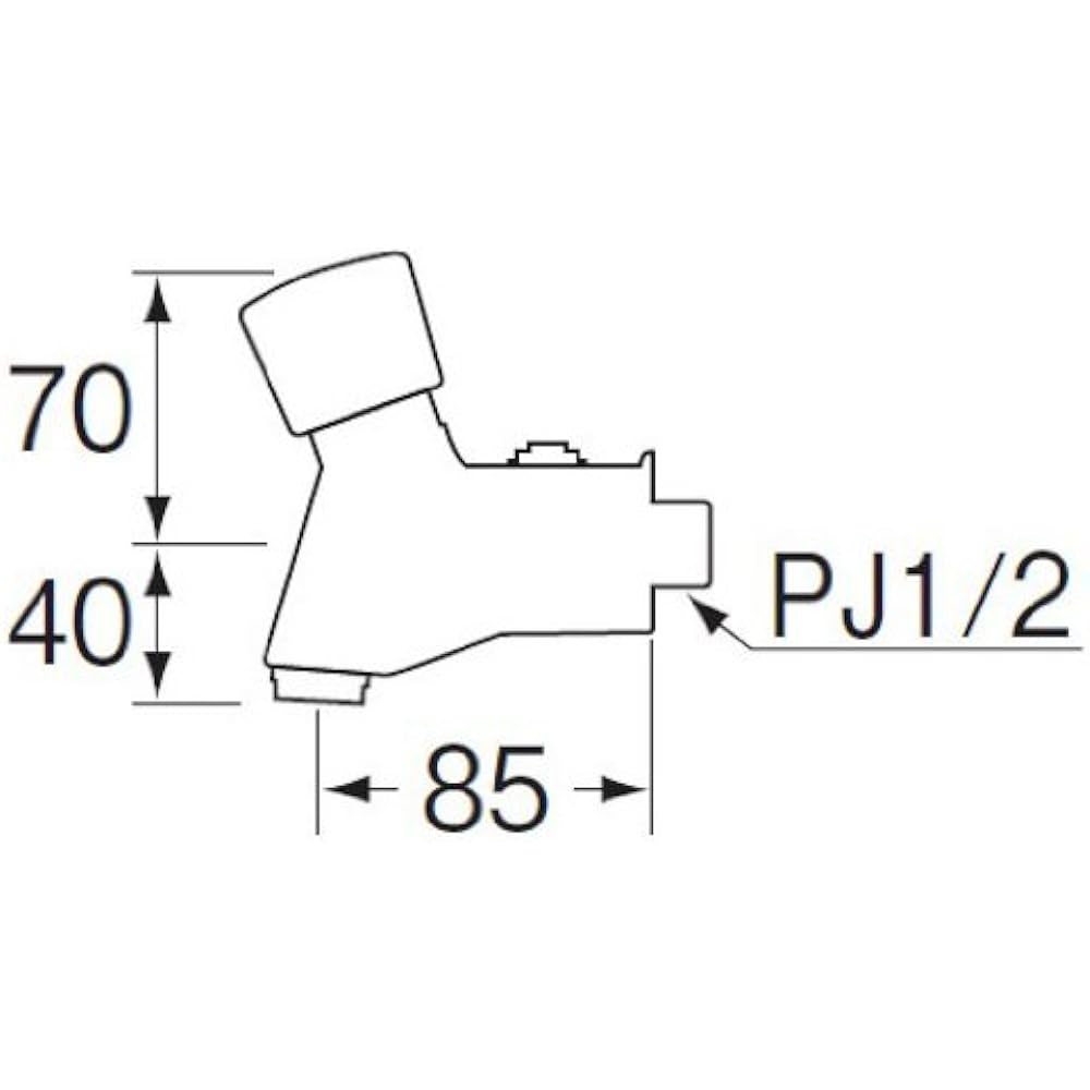 SANEI self-closing horizontal faucet push type automatic water shutoff after a certain period of time Y196C-13