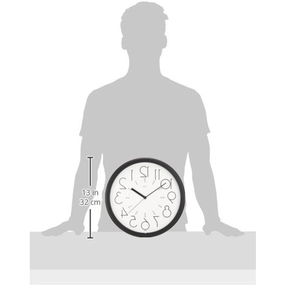 Santeru Japanese Wall Clock Reversing Clock Brain Training! White QL886Wh