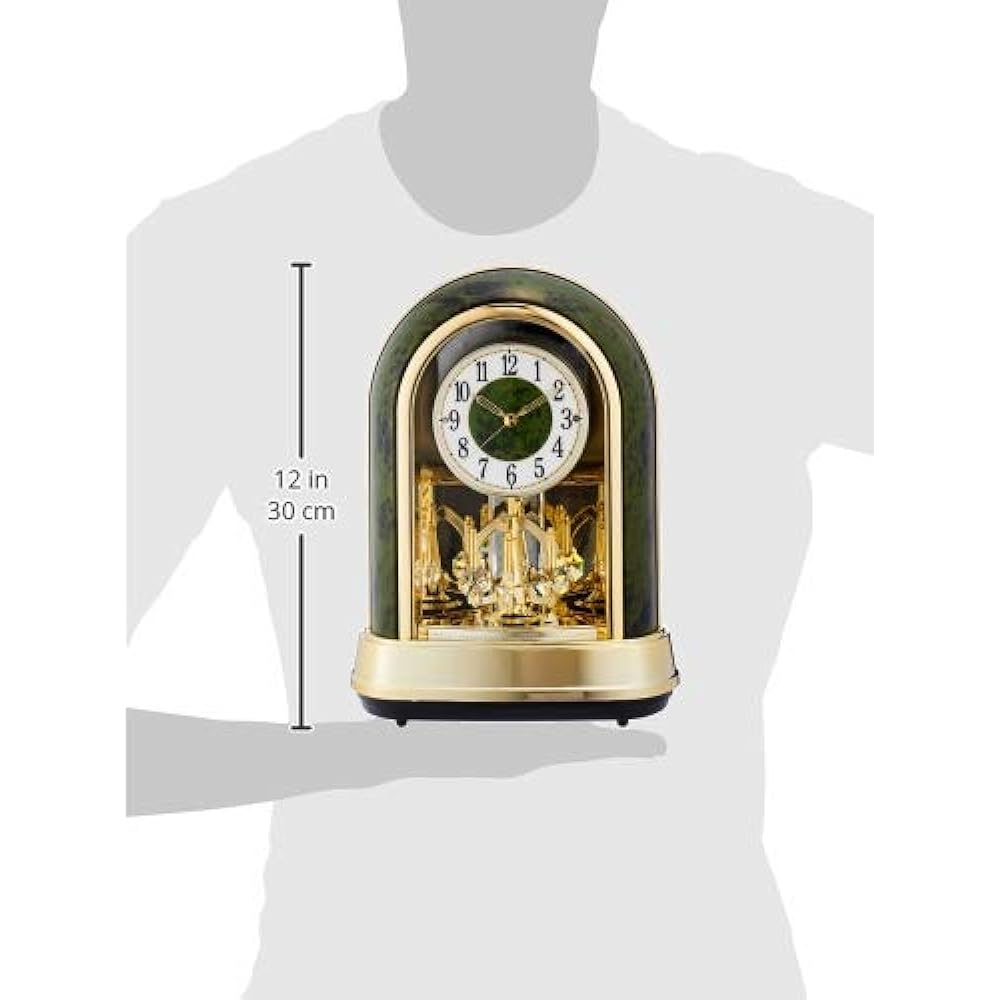 RHYTHM Citizen Table Clock Radio Clock Analog Crystal Decoration 12 Songs Melody Green CITIZEN Pal Dream R427 4RN427-005
