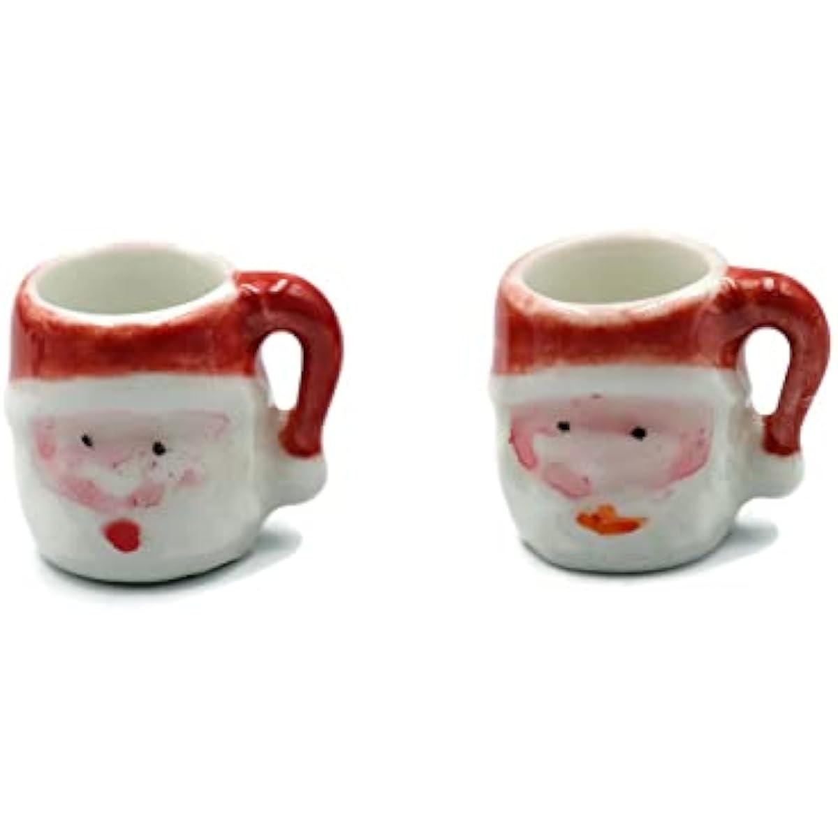 Christmas Santa Coffee Mug Set of 2 Dollhouse Miniature Kitchen Perfect Ceramic Coffee Mug