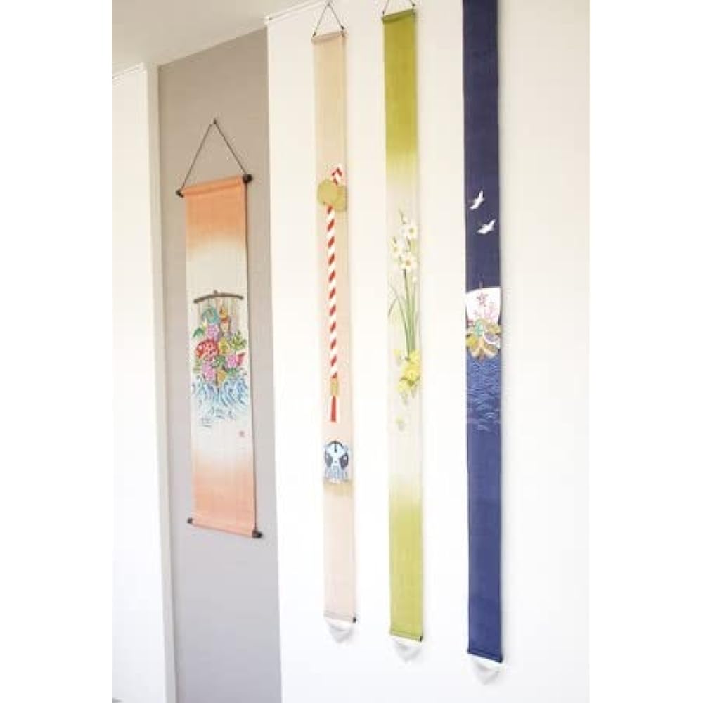 Tapestry "Narcissus Fukuju" Japanese Style Modern Linen Fabric Thin Tapestry Wall Hanging