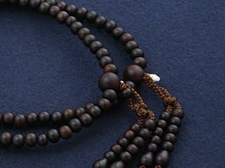 Kyoto Buddhist Altar Hayashi Prayer Beads Shingon Sect Shakuni Ebony (Unground) (For Men) Official Ceremony [Bead Bag Set] SM-032 Kyoto Prayer Beads