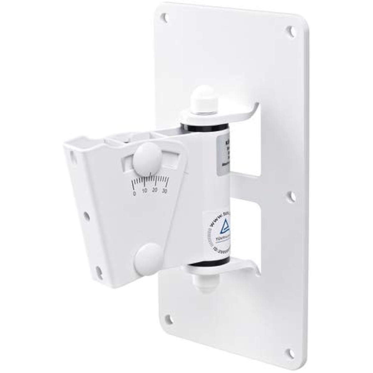K&M 24481 White Speaker Wall Mount with Adjustable Angle