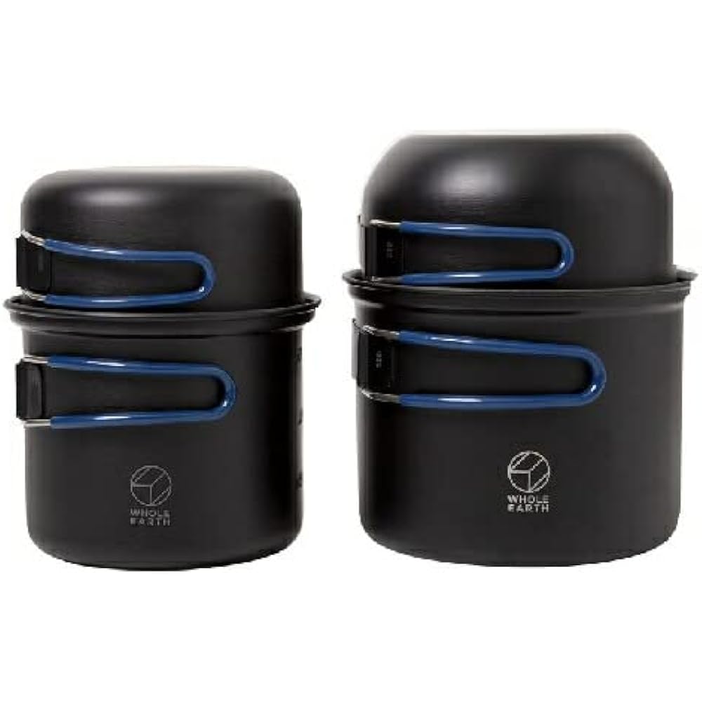 Whole Earth Outdoor Camping Cooker Set Pot Cup Aluminum Tableware NOMAD COOKER SET BK WE23DJ66 Black