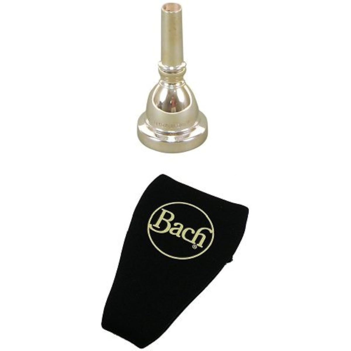 Back Tuba (Sousaphone) Mouthpiece 24AW Silver Plated Finish & Neoprene Mouthpiece Pouch Set