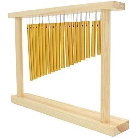 Alomejor Percussion Chimes Single Row Musical Percussion Wind Chimes Tree with 20 Different Tones Wooden Stand and Stick Percussion Instrument YI