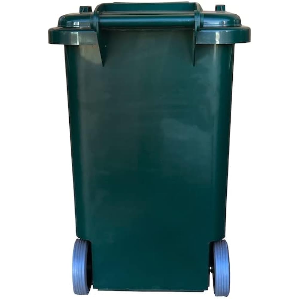 Dalton Plastic Trash Can 45L Green Trash Can Masterpiece with Lid Large Outdoor with Drain Hole Height 575mm Width 380mm Depth 430mm 100-146GN