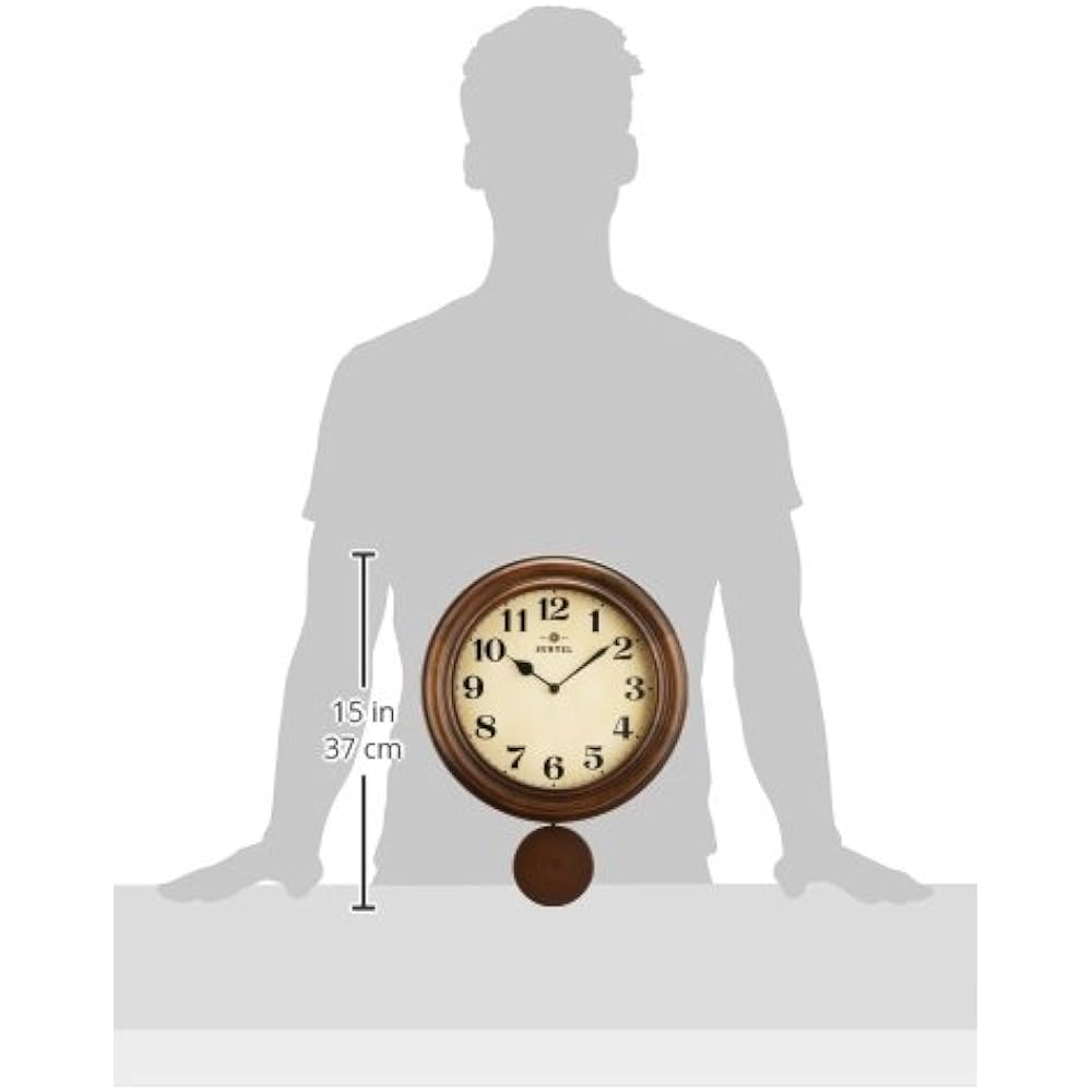 Santaru Made in Japan Made in Japan Retro Radio Pendulum Wall Clock (Potter's Wheel) Antique Brown DQL669
