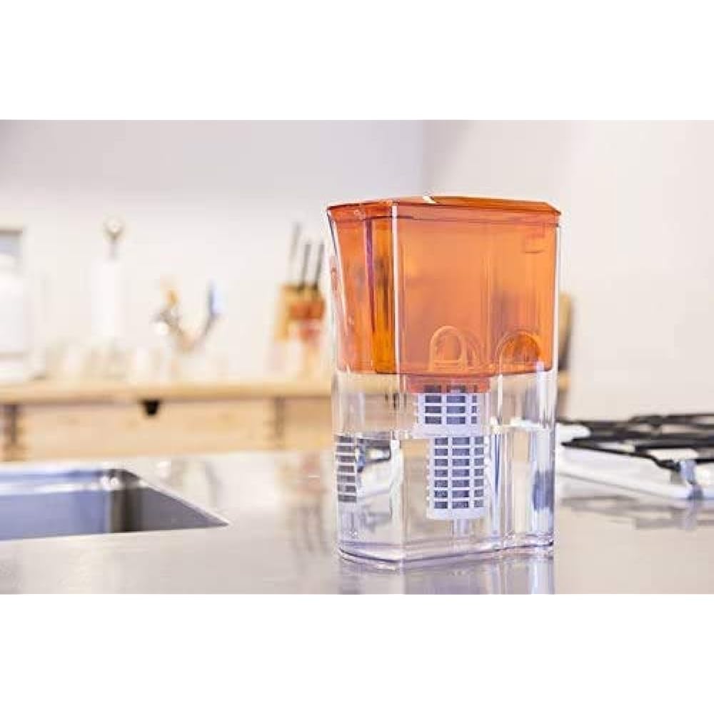 Gaia no Mizu 135 Pot type water purifier with cartridge Orange Original hot spring towel included