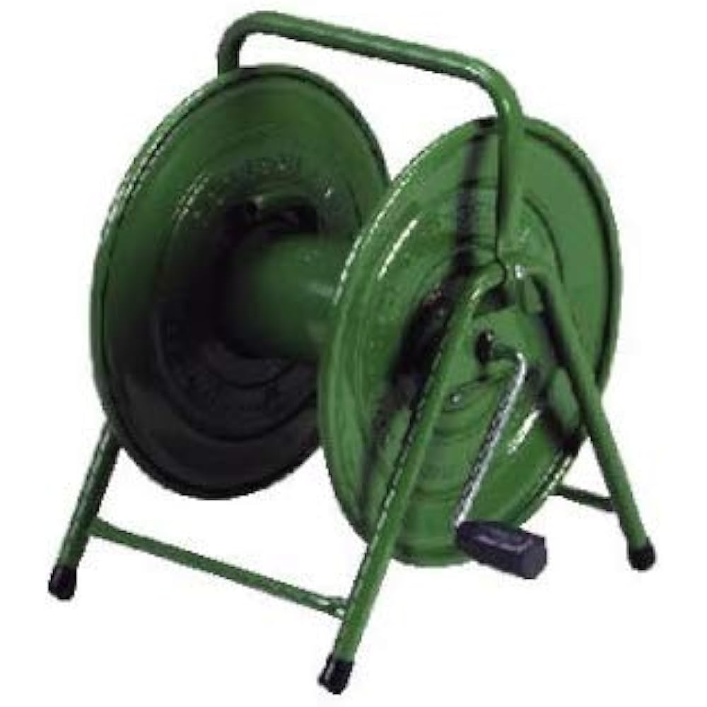 HATAYA Popular Hose Reel, Body Only, 50m Winding, Steel, Double O-ring Type, Nozzle Connector Included, Hose Band Included, Garden, Construction Site HBF-0N