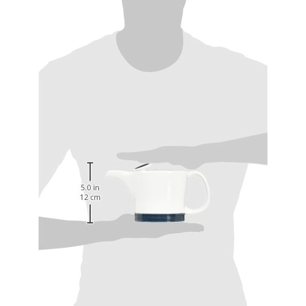 Hakusan Pottery Pot Large Indigo (Approx.) φ12×12.5cm 700ml Hemp Thread ASA NO ITO Hasami Ware Made in Japan