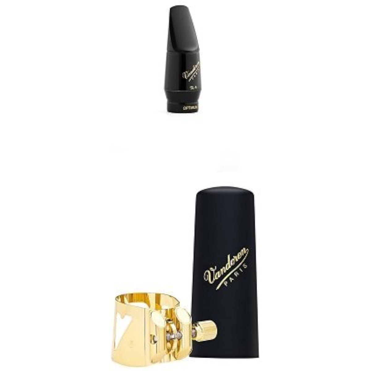Vandoren Soprano Saxophone Mouthpiece "Optimum SL5" & Ligature "Leather" Plastic Cap Set