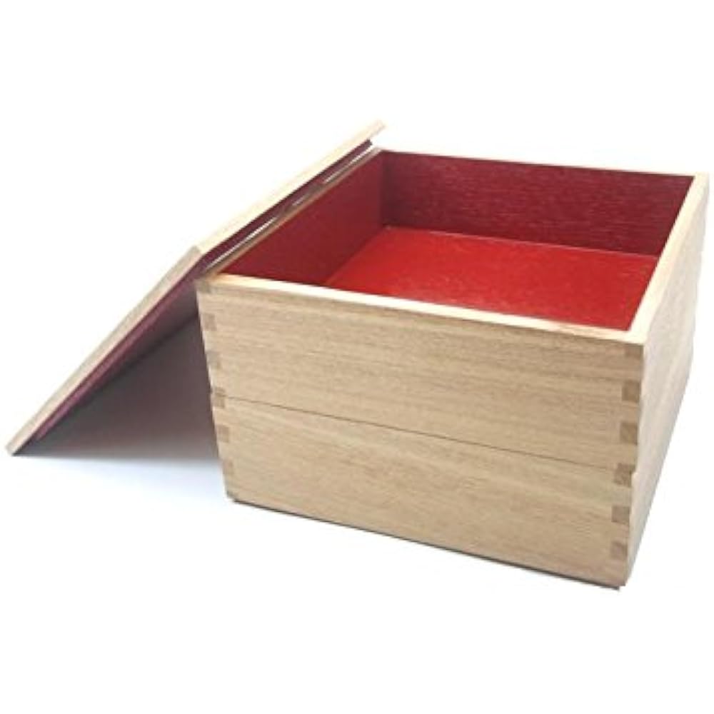 Matsuya Lacquerware Shop Shiraki lacquered ash 5.0 size two-tiered vermilion
