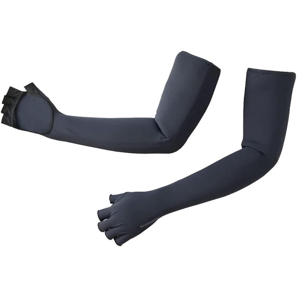 [Shimano] Sun Protection Long Gloves 5 Cut Black S