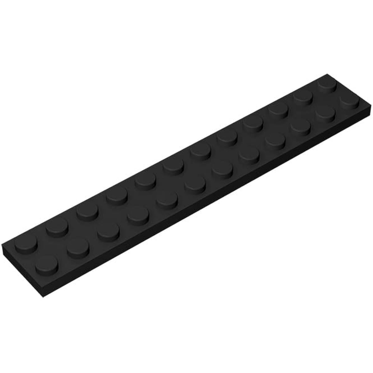 Classic Building Plates 2x12 100 Pieces Black Bulk Plates Compatible with Lego Parts and Pieces 2445 Compatible with All Major Brick Brands (Color: Black)