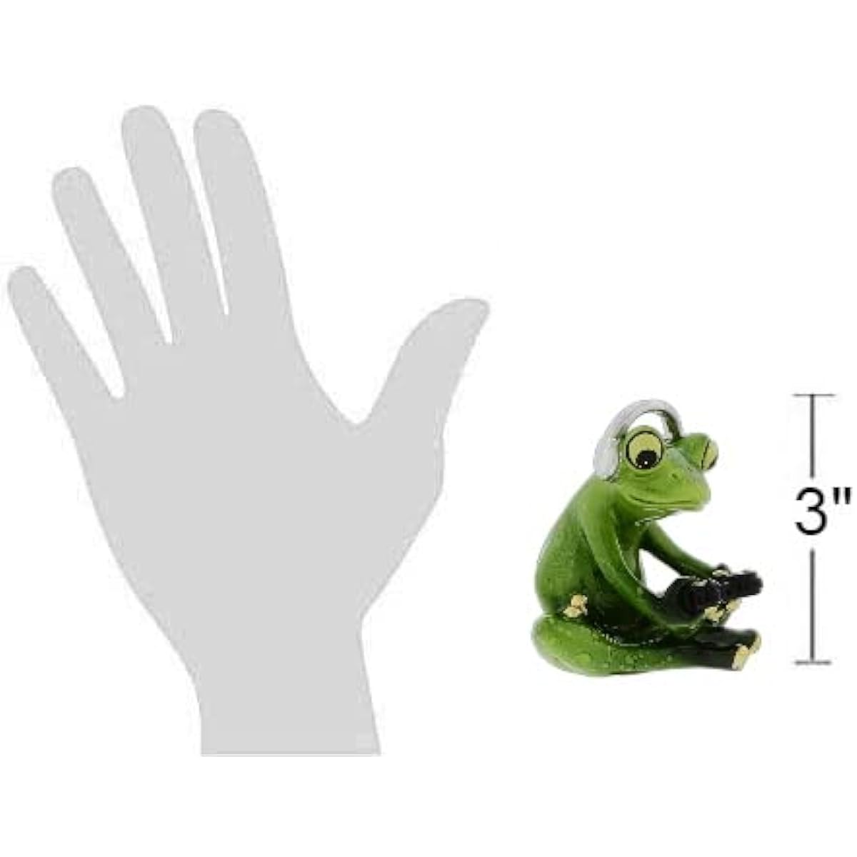 Whimsical resin gaming frog with controller and headphones