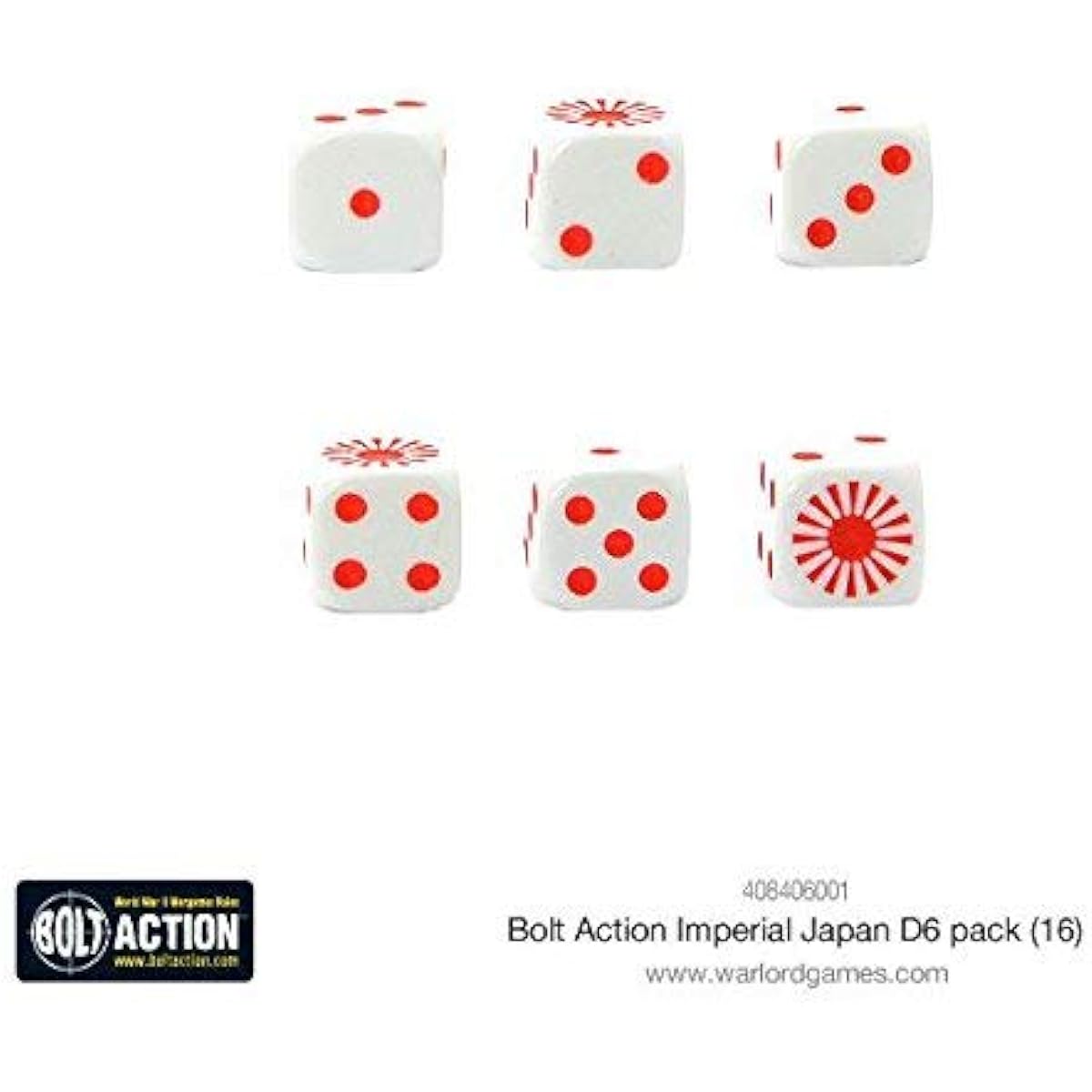Warlord Games, Imperial Japanese D6 Bolt Action (16) Dice
