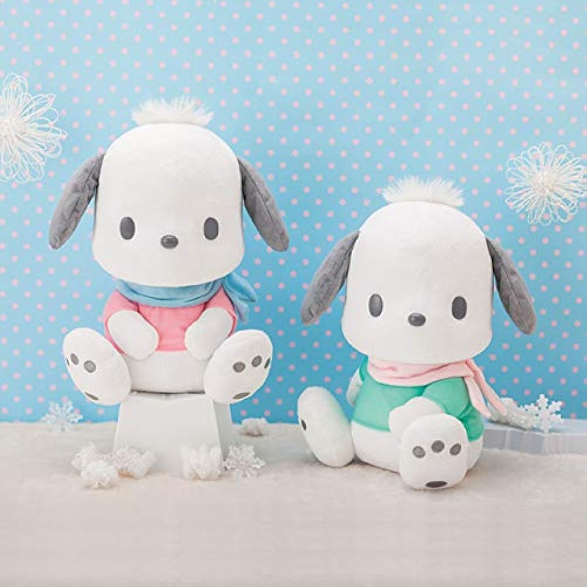 Pochacco Plush Toy Winter Outing BIG Pink (Single Item) Approx. 31cm
