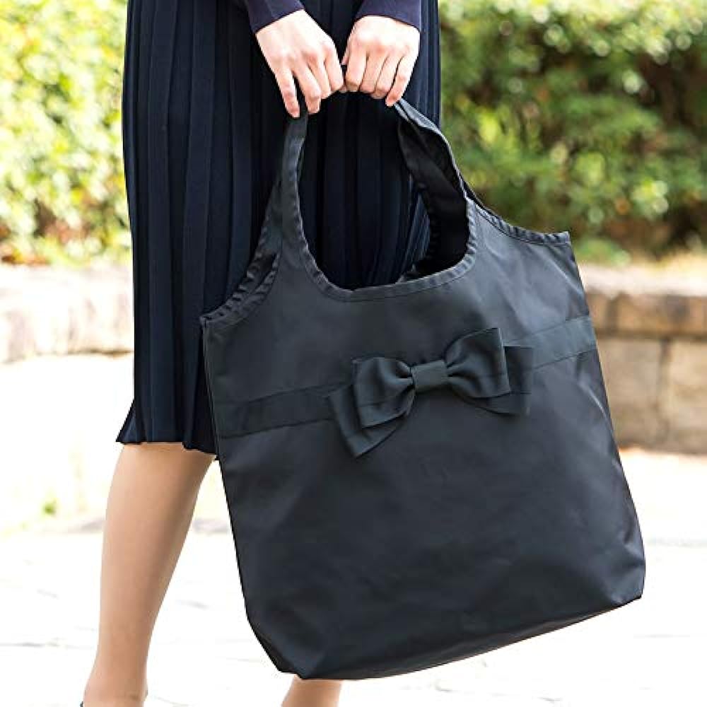 [Kirsch Blute] Kirsch Blute [Black/Big Seam Ribbon] Folding School Bag [Mini Bag Included] RB-19BK