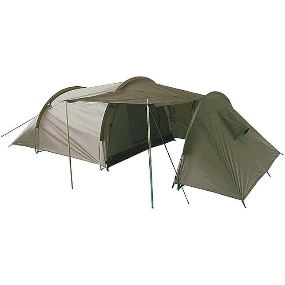 Mil-Tec 3 Person Tent Plus Luggage Storage Tent with Entrance Eaves OLIVE DRAB