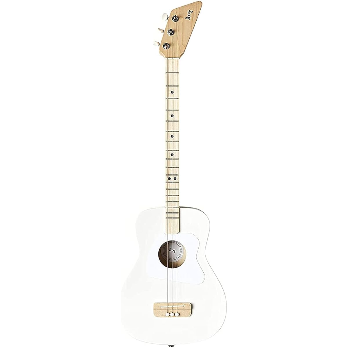 Loog 3 String Pro Acoustic Guitar with Acoustic Guitar & Acoustic Guitar with App for Kids, Teens & Beginners (White) 10 Pack Classic Pearl Celluloid Guitar Strap