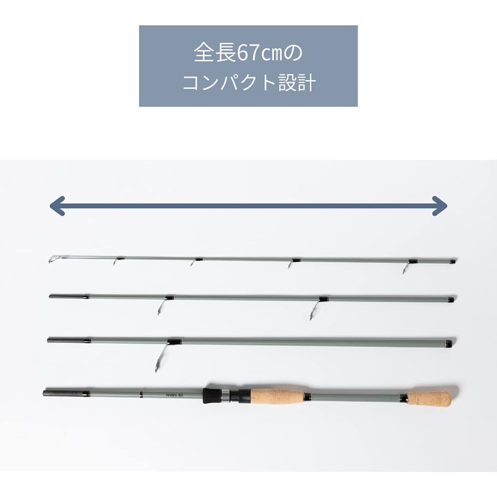 Azzurro Compact Rod NNDM Spinning 5.3f / 6.3f / 8.3f Lure Rod Pack Rod Fishing Rod [Fishing Camping Bicycle Train Travel Stylish Cute]
