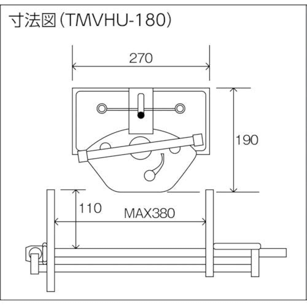 TRUSCO TMVHD-160 Powerful Woodworking Vise, Underbench Type, Width 160mm