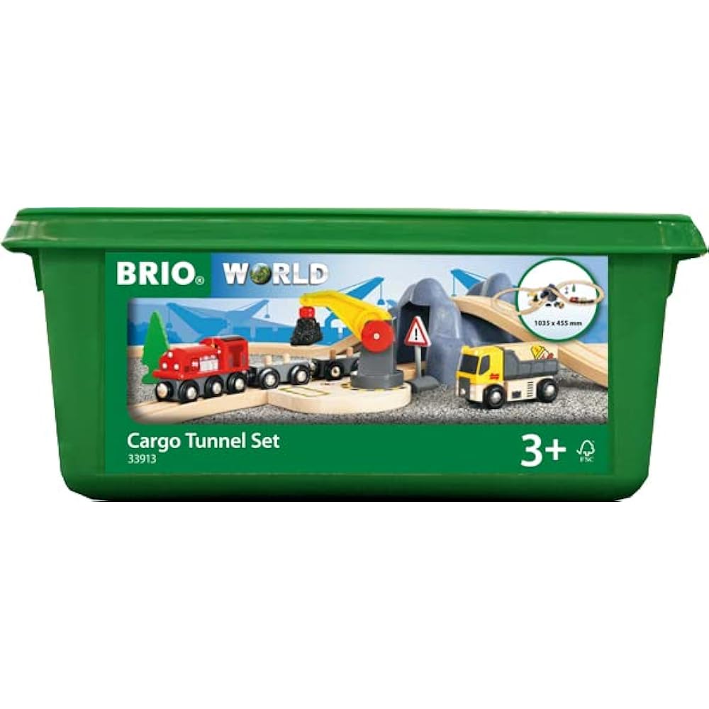 BRIO WORLD Cargo tunnel 8-figure set [26 pieces in total] 33913 Target age 3 years old and up (Electric vehicle, train, toy, wooden rail)