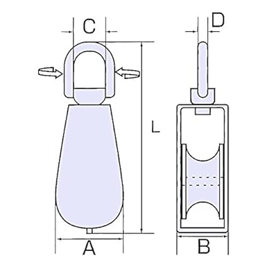 Himejiya Stainless Steel Bean Block Pulley 1 Wheel #25 MB-25
