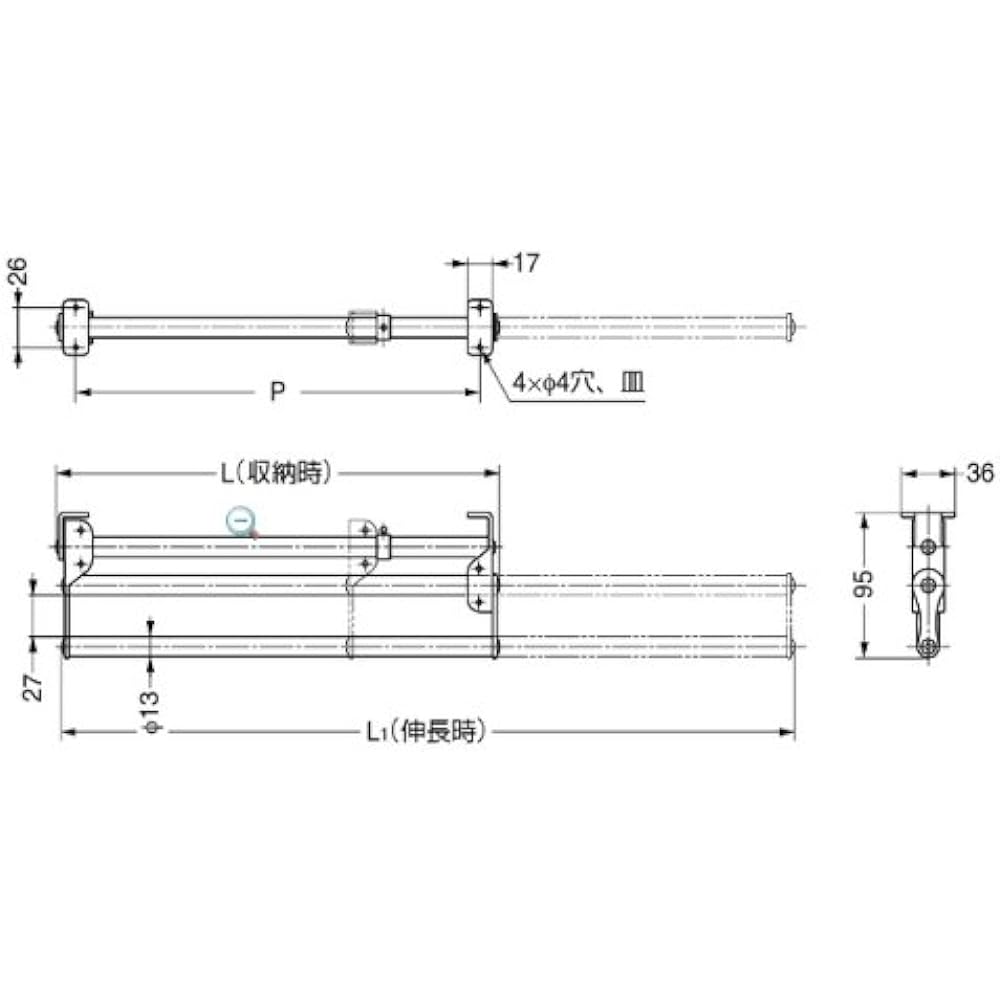 Sugatsune Industries Lamp Mark Stainless Steel Slide Coat Hanger Type A AS-300