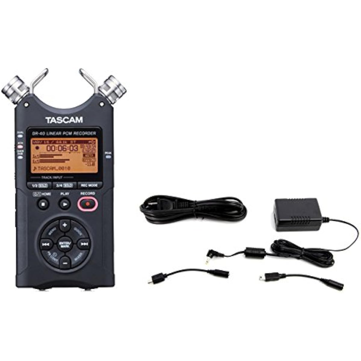 TASCAM Linear PCM Recorder DR-40 Japanese Menu Display Version [DR-40VER2-J] + AC Adapter PS-P520E Set