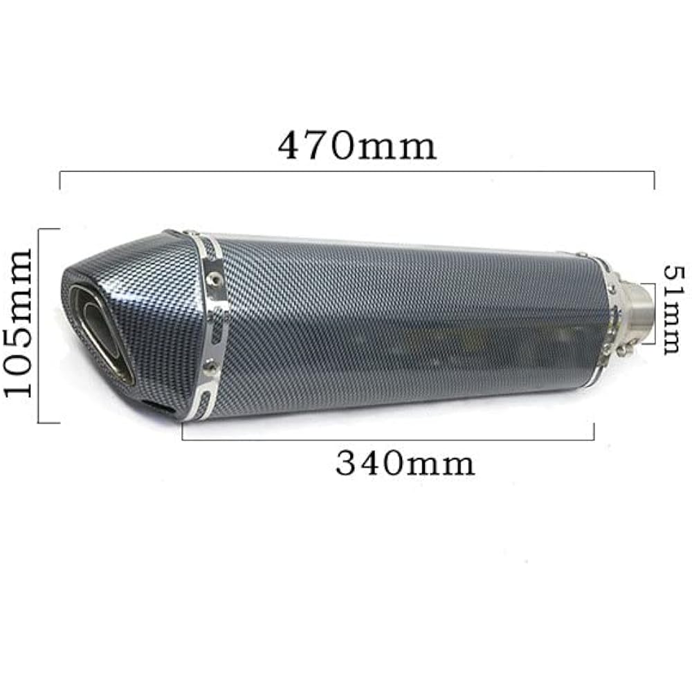 Slip-on muffler bike silencer bike muffler 50.8mm general purpose total length 470mm