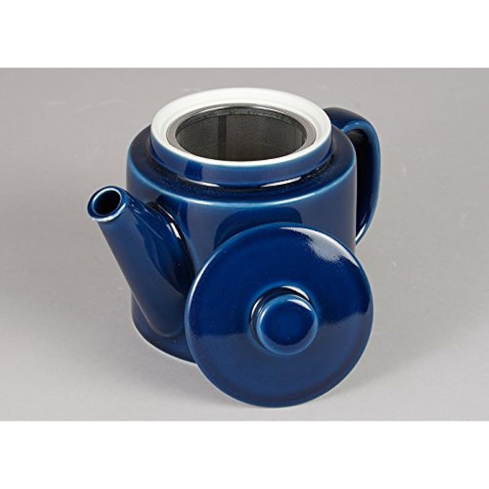 Nishikai Pottery Hasami Ware Common Teapot Teapot Navy Super Stainless Steel with Tea Strain Capacity Approximately 1000ml Made in Japan 13254