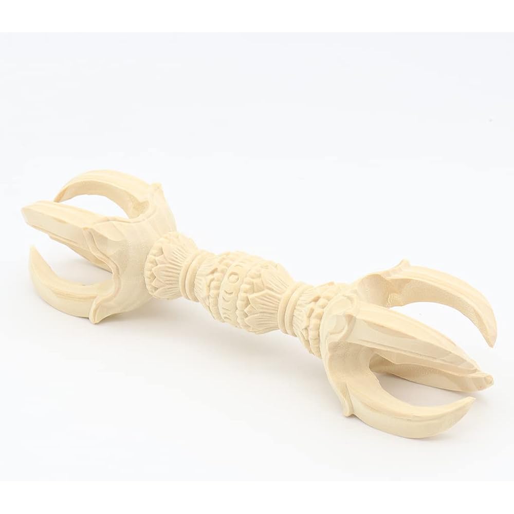 Kurita's special Buddhist statue [Dharma instrument] Wood carved Buddhist utensils Tokko, Sanko, Goko pestle set 15cm Cypress wood 28016