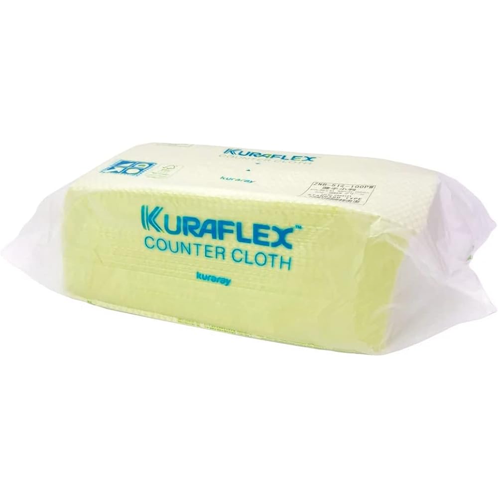 Kuraflex Counter Cloth ZNB-514-100PW (100 sheets x 8 boxes sold in case) Thin 50 x 61 cm Rayon Polyester Yellow