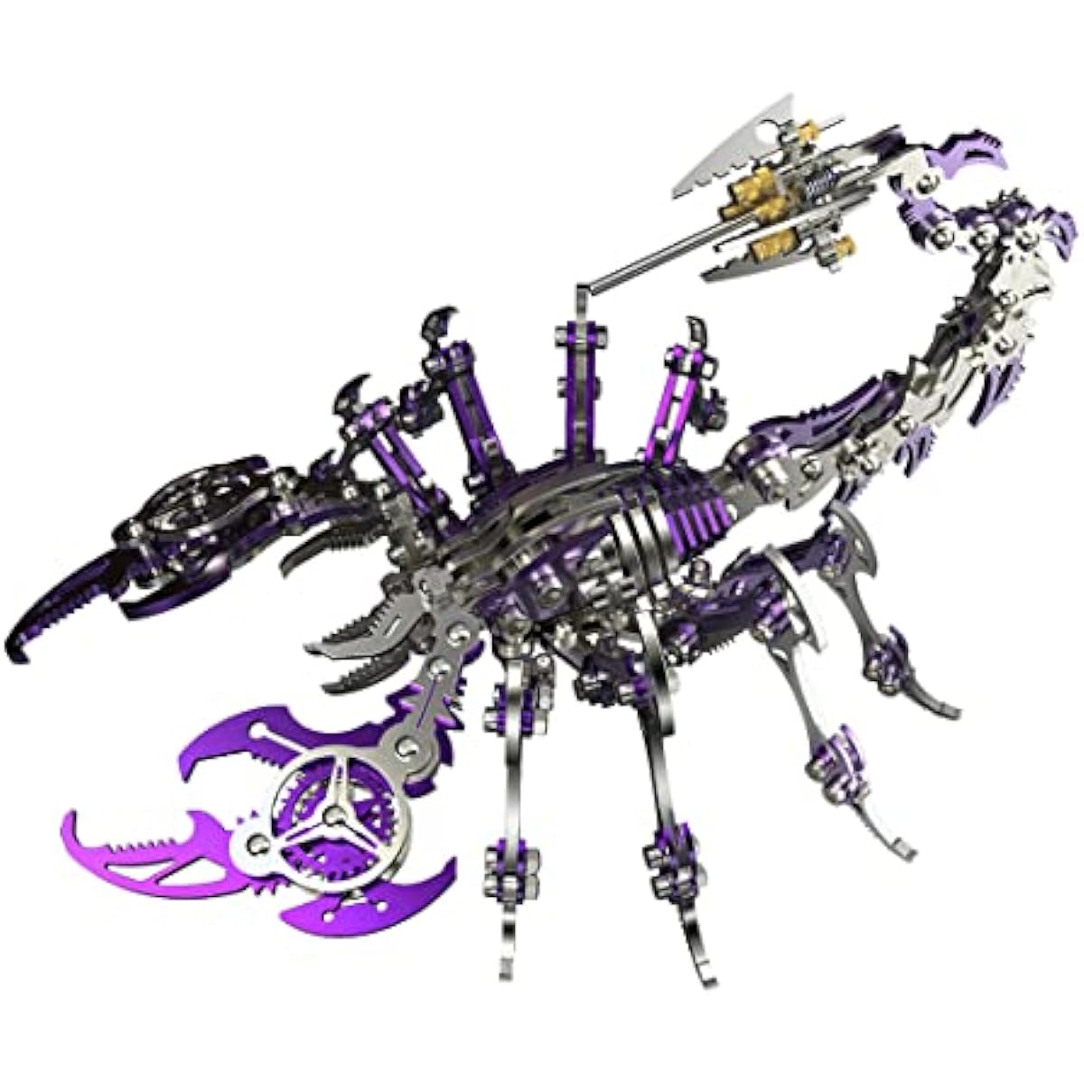 3D Metal Puzzle Scorpion Model, DIY Assembly Detachable Purple Scorpion King Model Stainless Steel Building Kit Metal Jigsaw Puzzle, Ornament Creative Gift