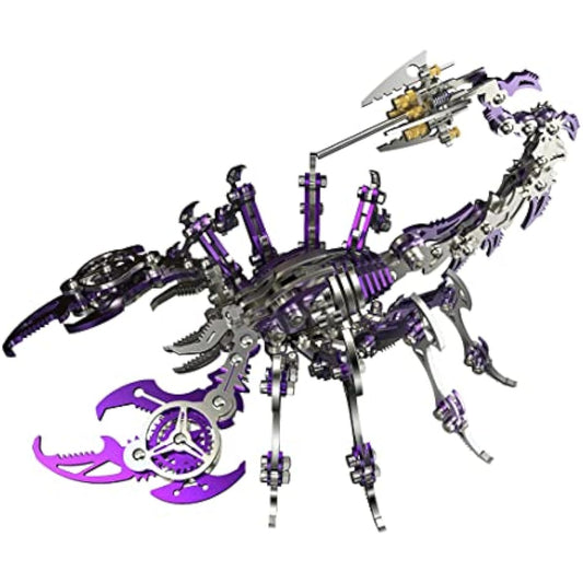 3D Metal Puzzle Scorpion Model, DIY Assembly Detachable Purple Scorpion King Model Stainless Steel Building Kit Metal Jigsaw Puzzle, Ornament Creative Gift