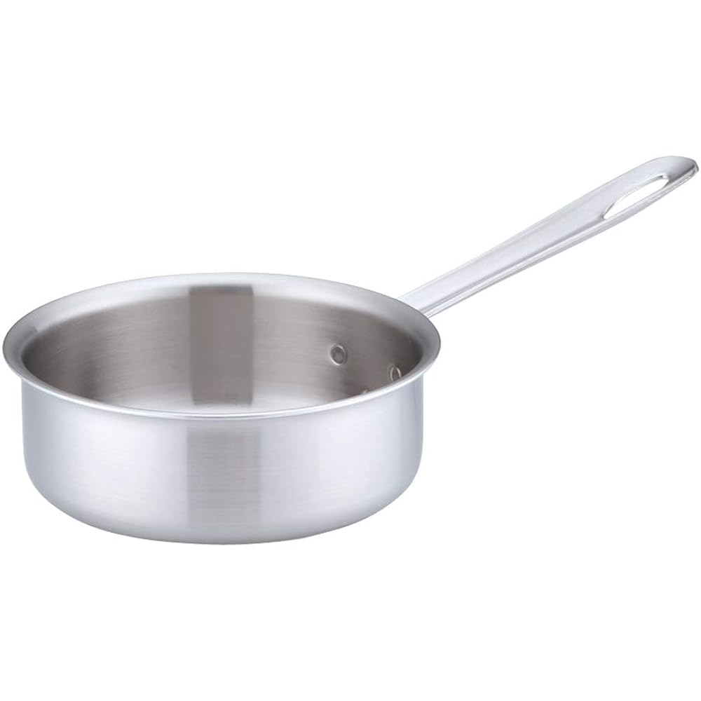 Endo Shoji Commercial Torino Saute Pan 15cm Induction Cooker Compatible Pot Aluminum Clad 3 Layer Steel Made in Japan ASTH501