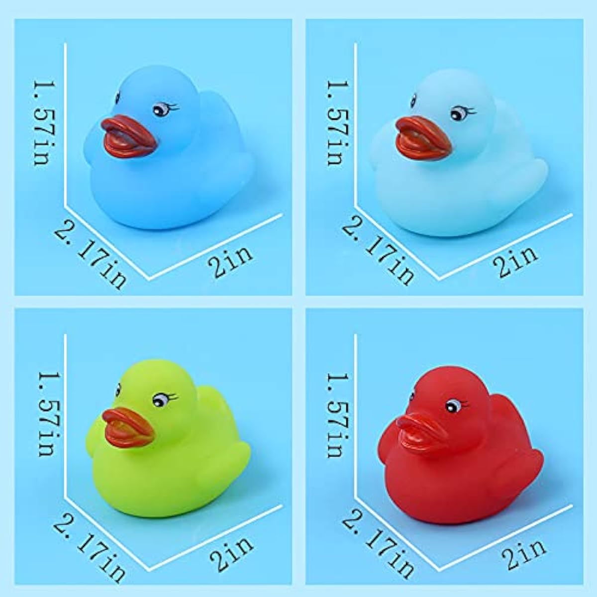 Fessal 24pcs Multicolor Squeak Rubber Duck Duck Baby Bath Toys for Boys Girls Ages 3+ (2'')
