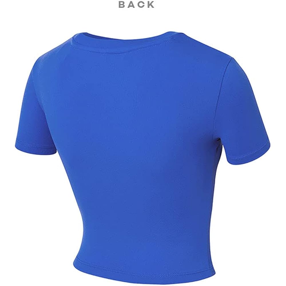[XEXYMIX] Short Sleeve Yoga Wear Cut and Sewn Yoga Tops XA5203T