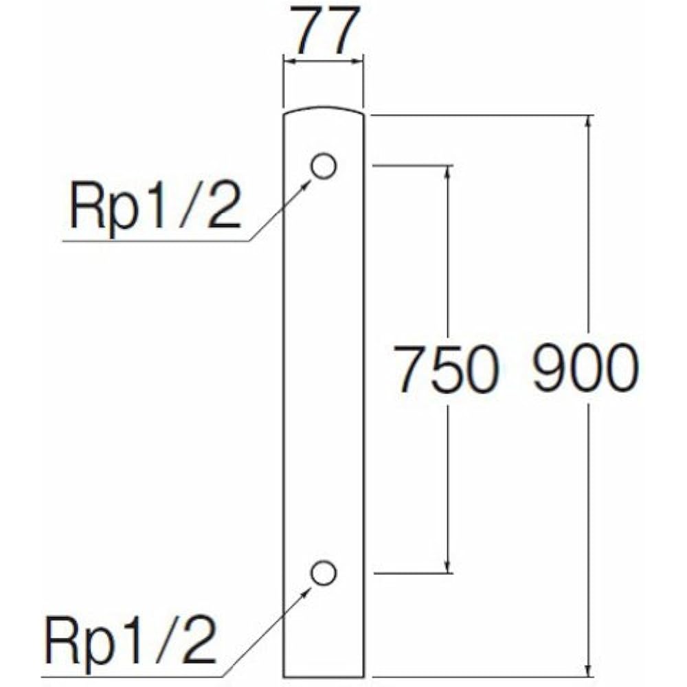 SANEI [Faucet pillar for outdoor faucet installation] Stainless steel faucet pillar, pillar diameter 77mm, total length 900mm T805-76X900