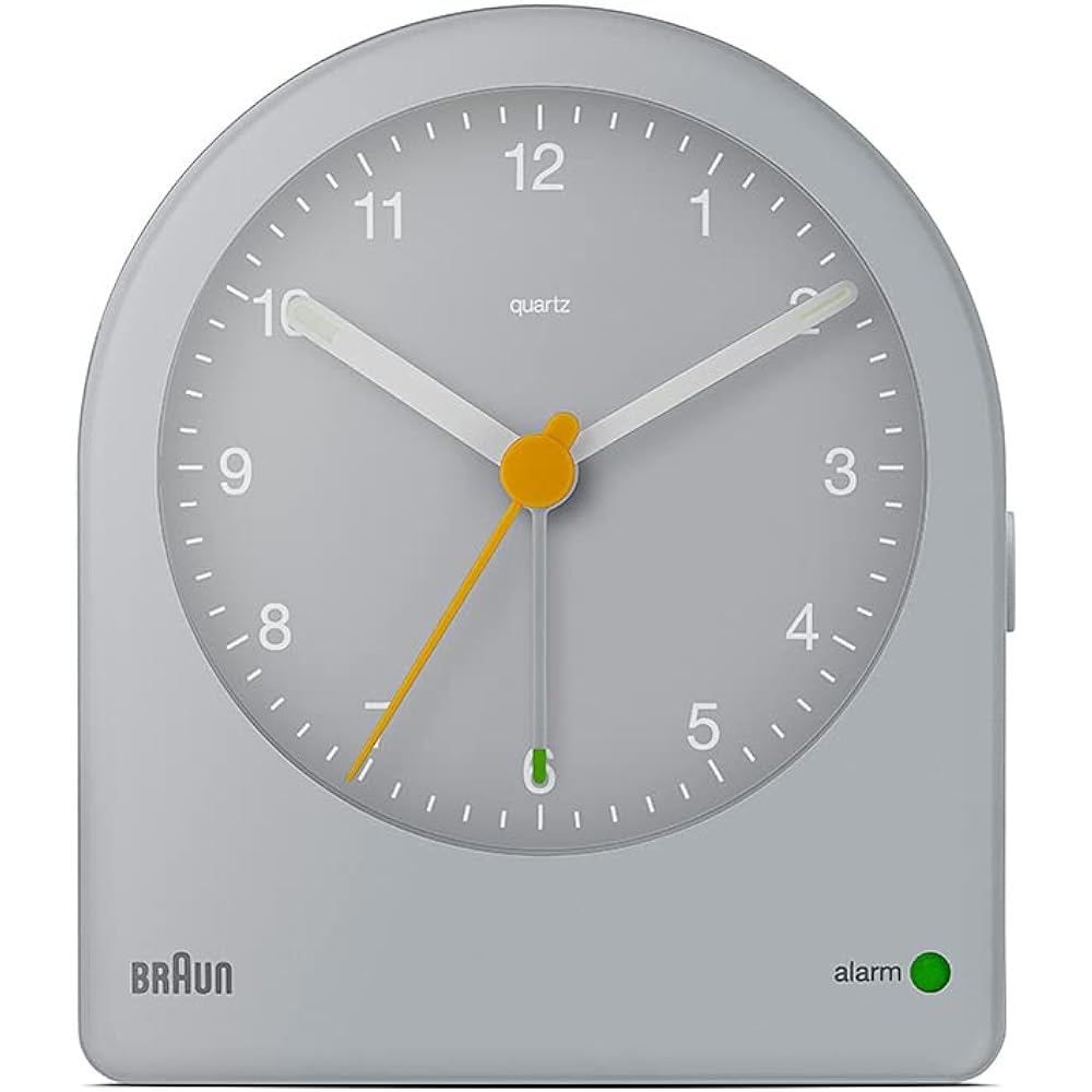 [Regular Imported Product] BRAUN/Brown Analog Alarm Table Clock Gray BC22G