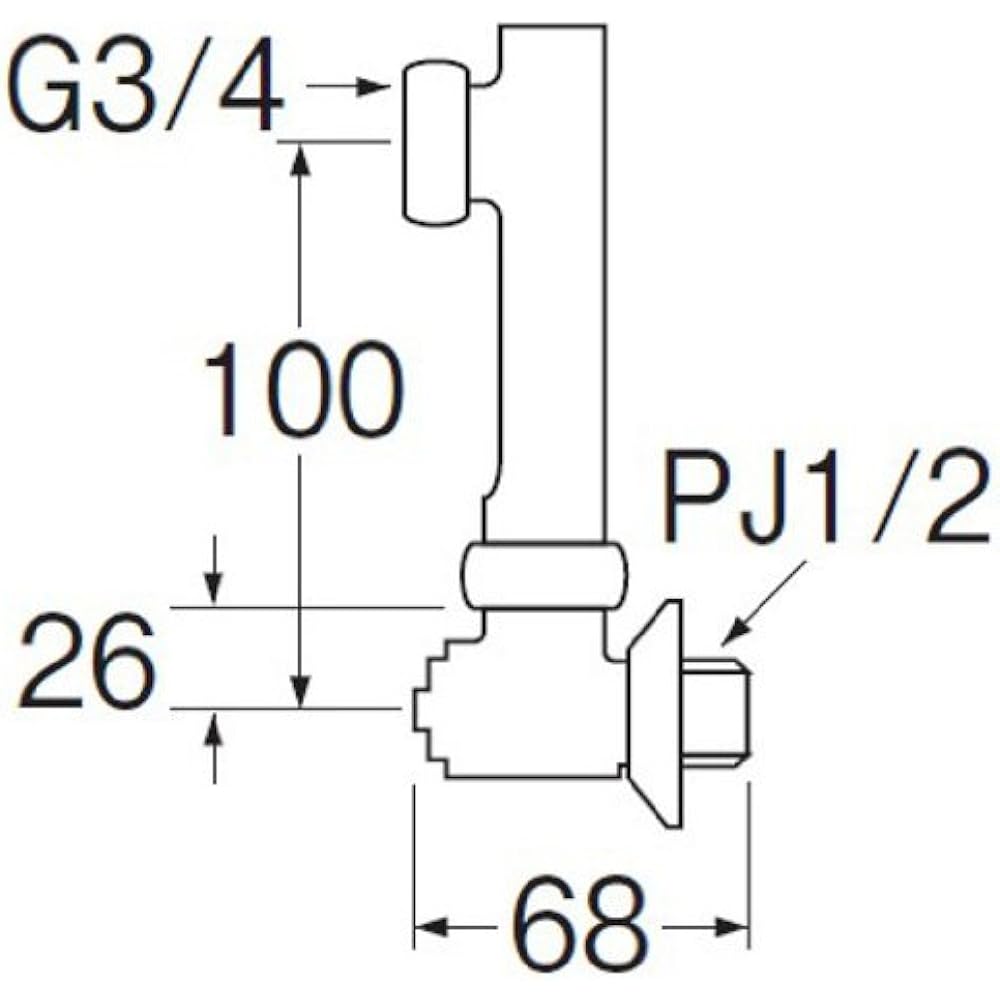 SANEI Extension Eccentric Pipe For cases with wide piping spacing Length 100mm 1 set of 2 PU3-9XS-100