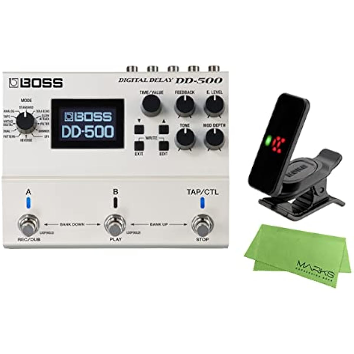 BOSS - Effector/Digital Delay DD-500 + KORG Pitchclip 2 PC-2 + Mark's Original Cloth Set