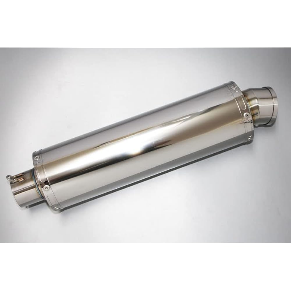 Realspeed (Real Speed) 100φ×400mm Plug Diameter 50.8φ Stainless Steel Color General Purpose Silencer Bike Muffler Slip-on Muffler RSP-SUS100400508