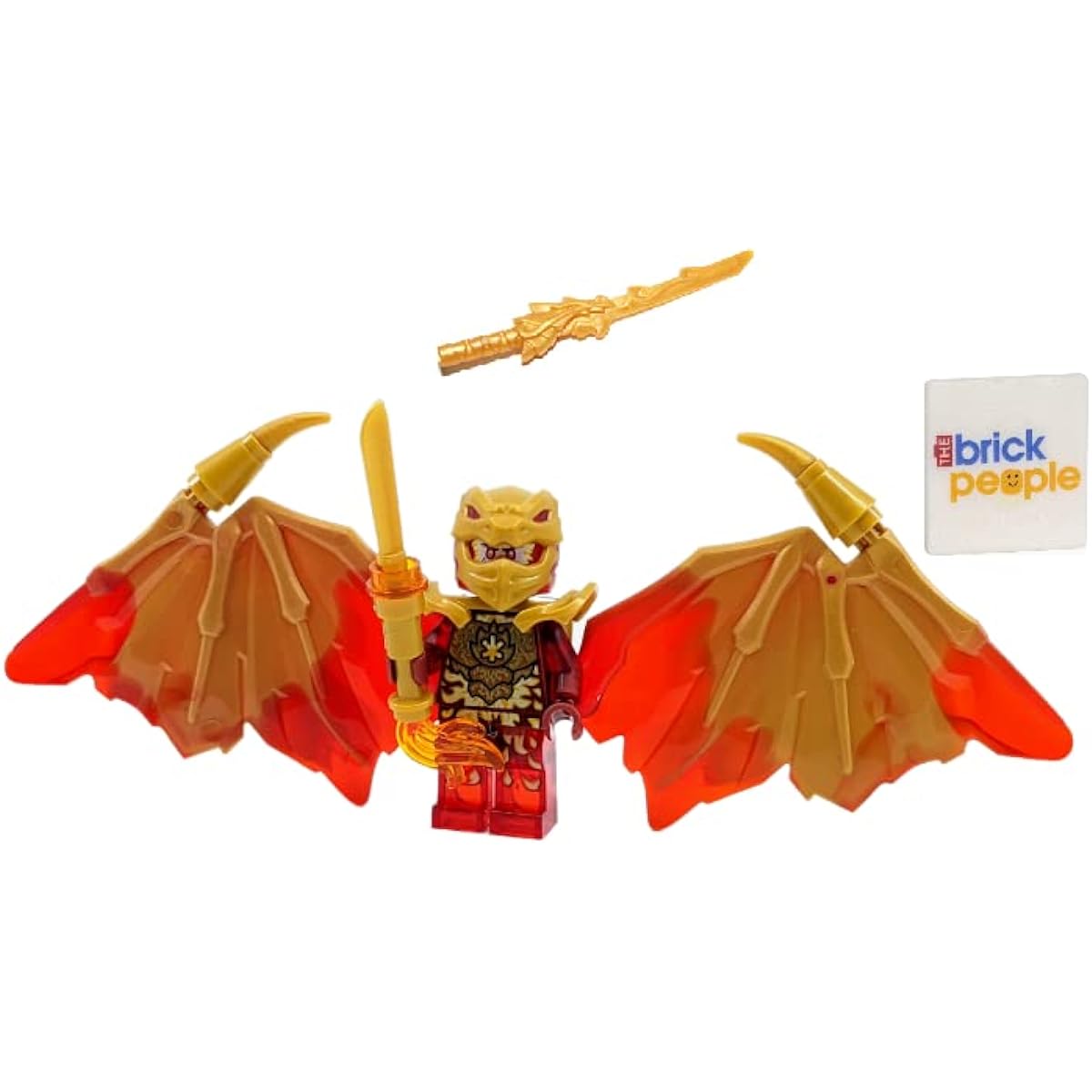 LEGO Ninjago Crystallized: Kai Golden Dragon Minifigure Fire Sword and Dragon Sword